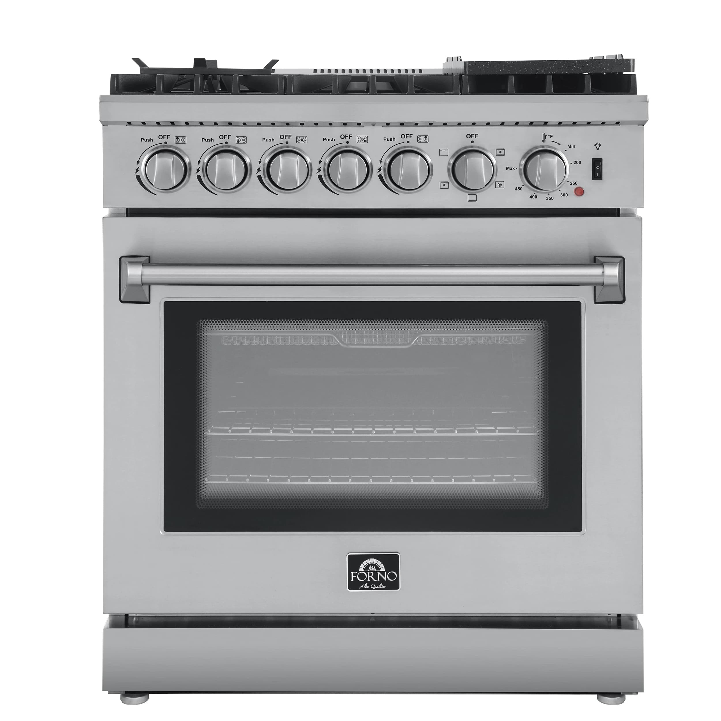 Lazio 30-Inch Freestanding Dual Fuel Range, 4 Burners, True Convection Oven