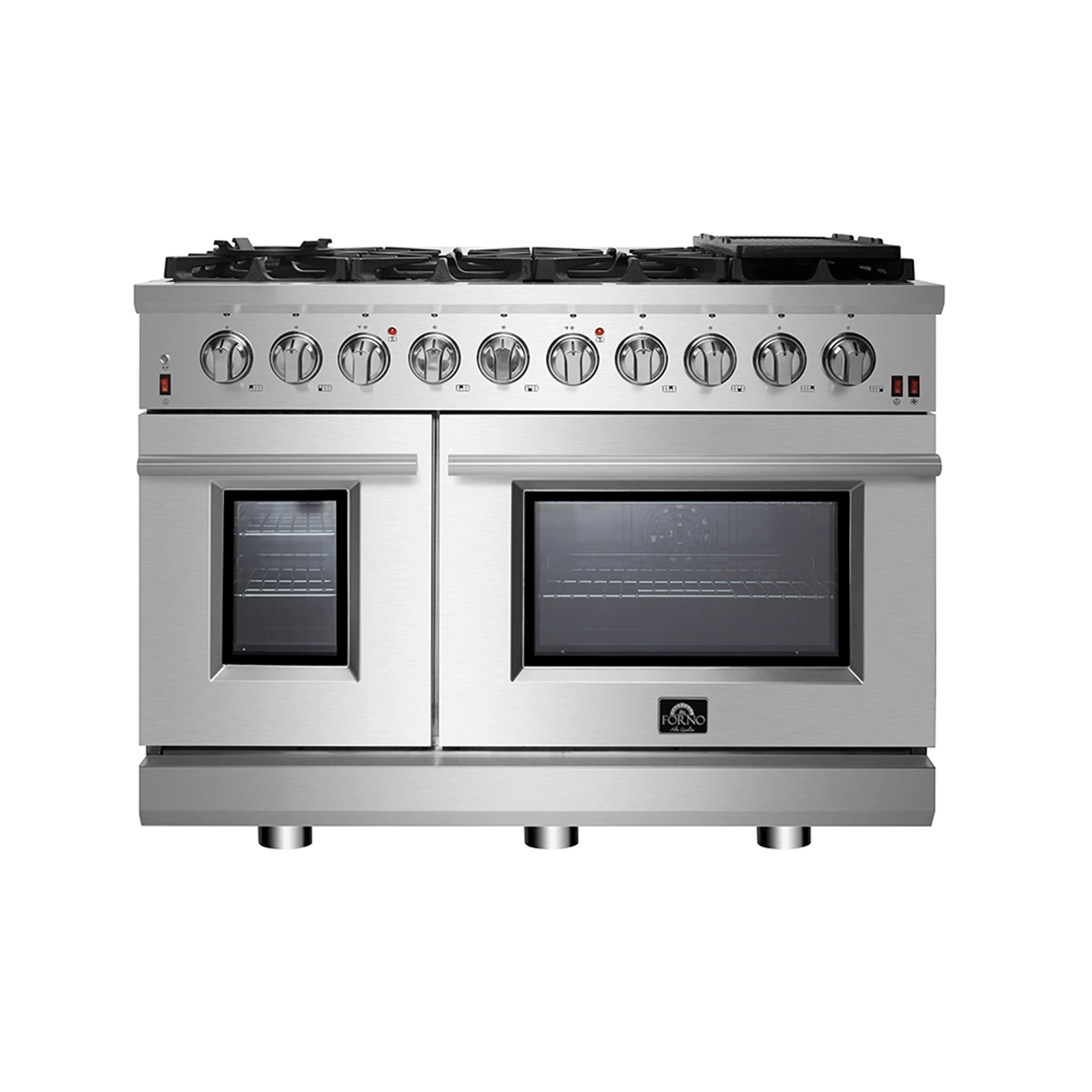 Massimo 48-Inch Freestanding Gas Range, 8 Burners, True Convection Oven