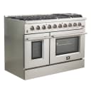 Galiano 48-Inch Freestanding Gas Range, Stainless Steel, 8 Burners, 107,000 BTU, Griddle, Double Ovens, Energy Efficient view 3