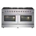 Galiano 60-Inch Freestanding Gas Range, 10 Burners, Double Ovens, Griddle, Energy Efficient view 1