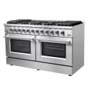 Galiano 60-Inch Freestanding Gas Range, 10 Burners, Double Ovens, Griddle, Energy Efficient view 2