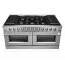 Galiano 60-Inch Freestanding Gas Range, 10 Burners, Double Ovens, Griddle, Energy Efficient view 3