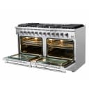 Galiano 60-Inch Freestanding Gas Range, 10 Burners, Double Ovens, Griddle, Energy Efficient view 4