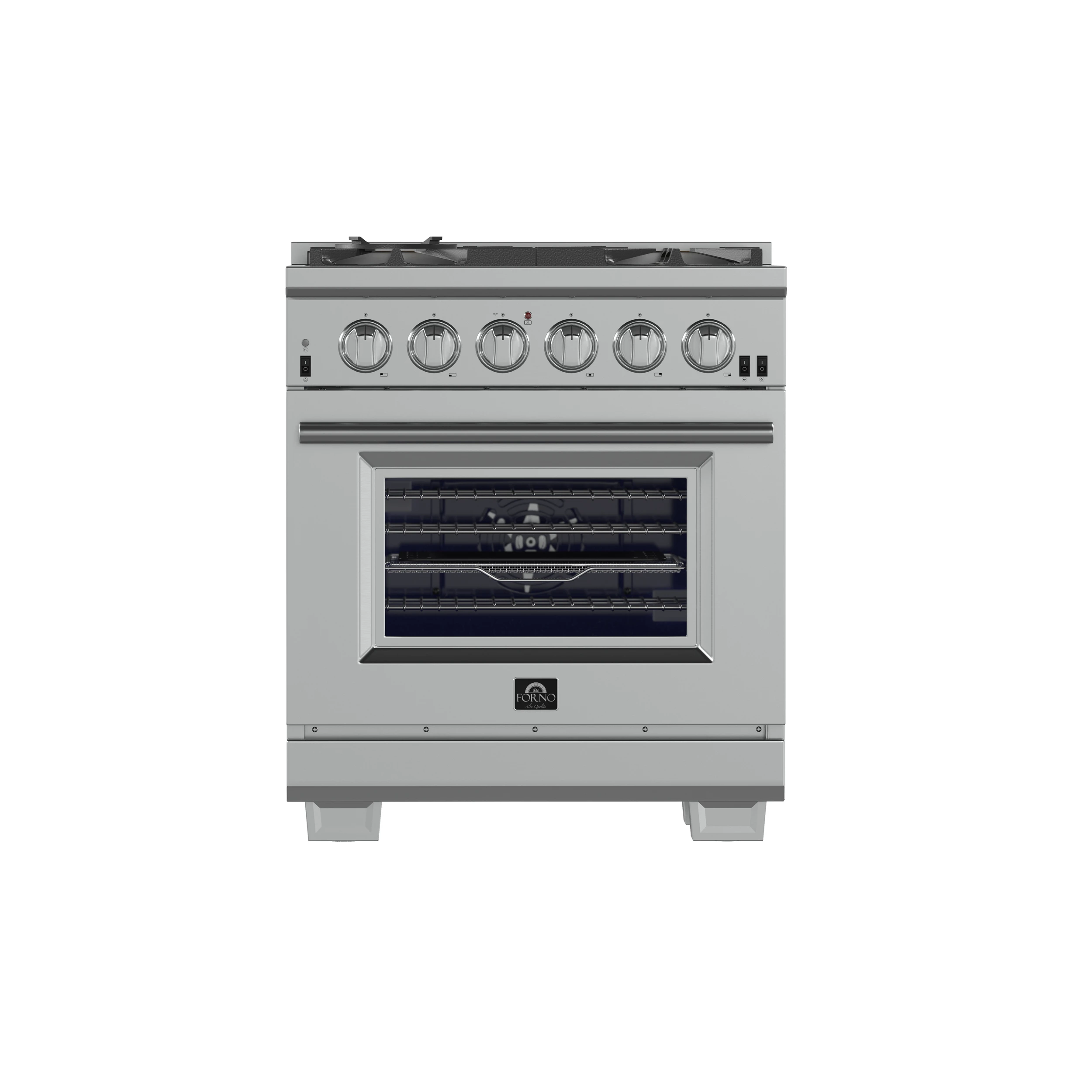 Capriasca 30-Inch Freestanding Gas Range, 4 Burners, True Convection Oven