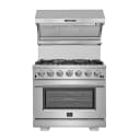 Capriasca 36-Inch Gas Range, Stainless Steel, 6 Brass Burners, 120,000 BTU, Convection Oven, Energy Efficient view 6