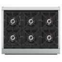 Capriasca 36-Inch Gas Range, Stainless Steel, 6 Brass Burners, 120,000 BTU, Convection Oven, Energy Efficient view 8