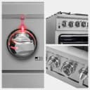 Capriasca 36-Inch Gas Range, Stainless Steel, 6 Brass Burners, 120,000 BTU, Convection Oven, Energy Efficient view 14