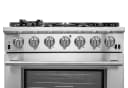 Capriasca 36-Inch Gas Range, Stainless Steel, 6 Brass Burners, 120,000 BTU, Convection Oven, Energy Efficient view 23
