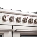 Capriasca 48-inch Gas Range Stainless Steel, 8 Brass Burners 160,000 BTU, 6.58 cu.ft. Double Oven view 7