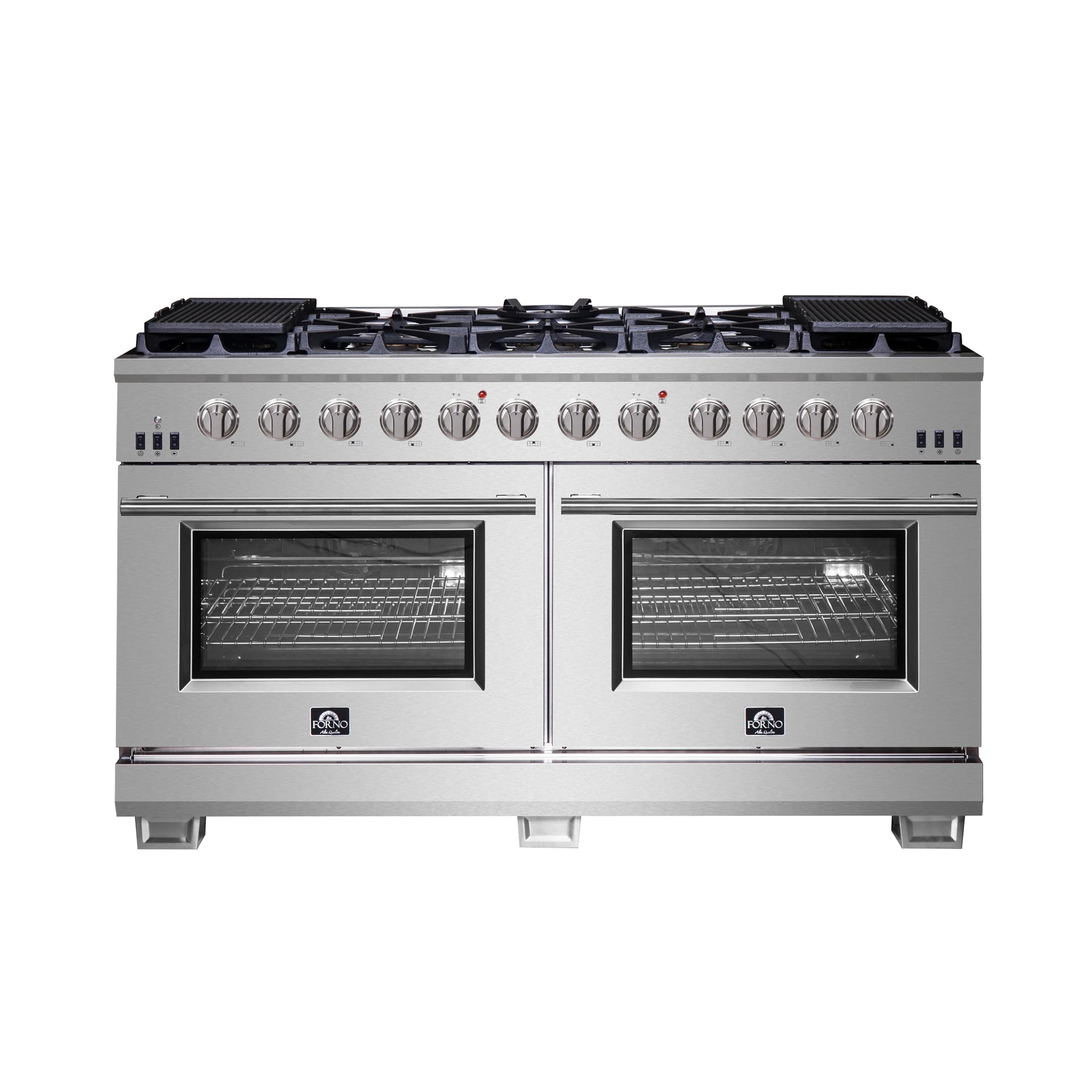 Capriasca 60-Inch Freestanding Gas Range, 10 Burners, True Convection Oven