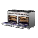 Capriasca 60-Inch Freestanding Gas Range, 10 Burners, True Convection Oven view 5