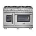 Capriasca 48-Inch Freestanding French Door Dual Fuel Range, 8 Burners, True Convection Oven view 1