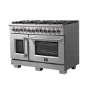 Capriasca 48-Inch Freestanding French Door Dual Fuel Range, 8 Burners, True Convection Oven view 2