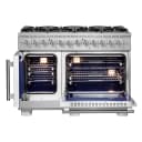 Capriasca 48-Inch Freestanding French Door Dual Fuel Range, 8 Burners, True Convection Oven view 5