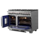 Capriasca 48-Inch Freestanding French Door Dual Fuel Range, 8 Burners, True Convection Oven view 6