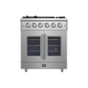 Massimo 30-Inch Freestanding French Door Gas Range, 4 Burners, Convection Oven, Energy Efficient view 1