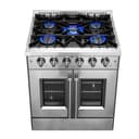 Galiano 30-Inch Freestanding French Door Gas Range, 4 Burners, Convection Oven, Energy Efficient view 8