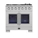 Capriasca 36-Inch Freestanding French Door Gas Range, 6 Burners, Convection Oven, Energy Efficient view 1