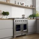 Capriasca 36-Inch Freestanding French Door Gas Range, 6 Burners, Convection Oven, Energy Efficient view 5