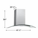 42" Glass Canopy Island Hood view 2