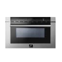Capoliveri 24-Inch Microwave Drawer, Stainless Steel, 1.2 cu.ft, 1500 Watts, Built-In, Touch Control LCD Display, Auto-Touch Open/Close, 11 Power Levels, Sensor Cooking view 1