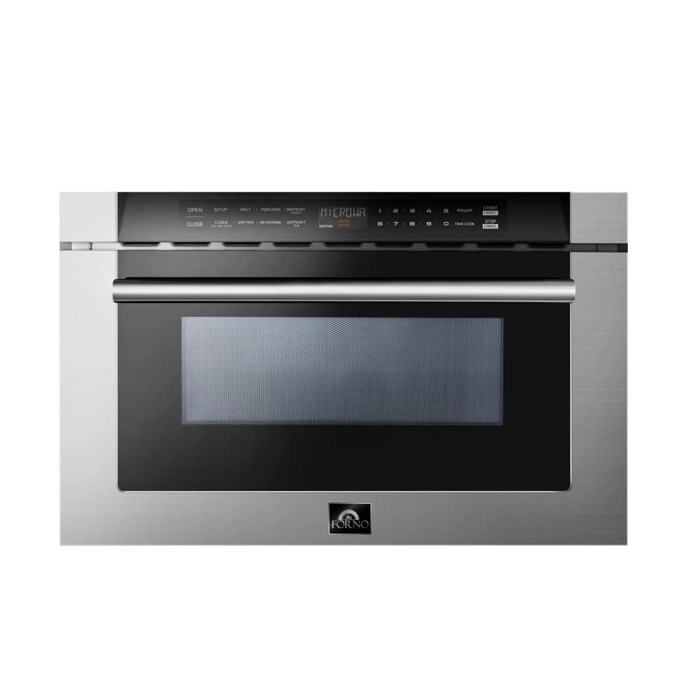 Capoliveri 24-Inch Microwave Drawer, Stainless Steel, 1.2 cu.ft, 1500 Watts, Built-In, Touch Control LCD Display, Auto-Touch Open/Close, 11 Power Levels, Sensor Cooking