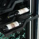 Abruzzo 48-Inch Dual Zones Wine Cellar, 102 Bottles, 24 cu. ft., Green Acrylic Holders & Black Shelves view 5