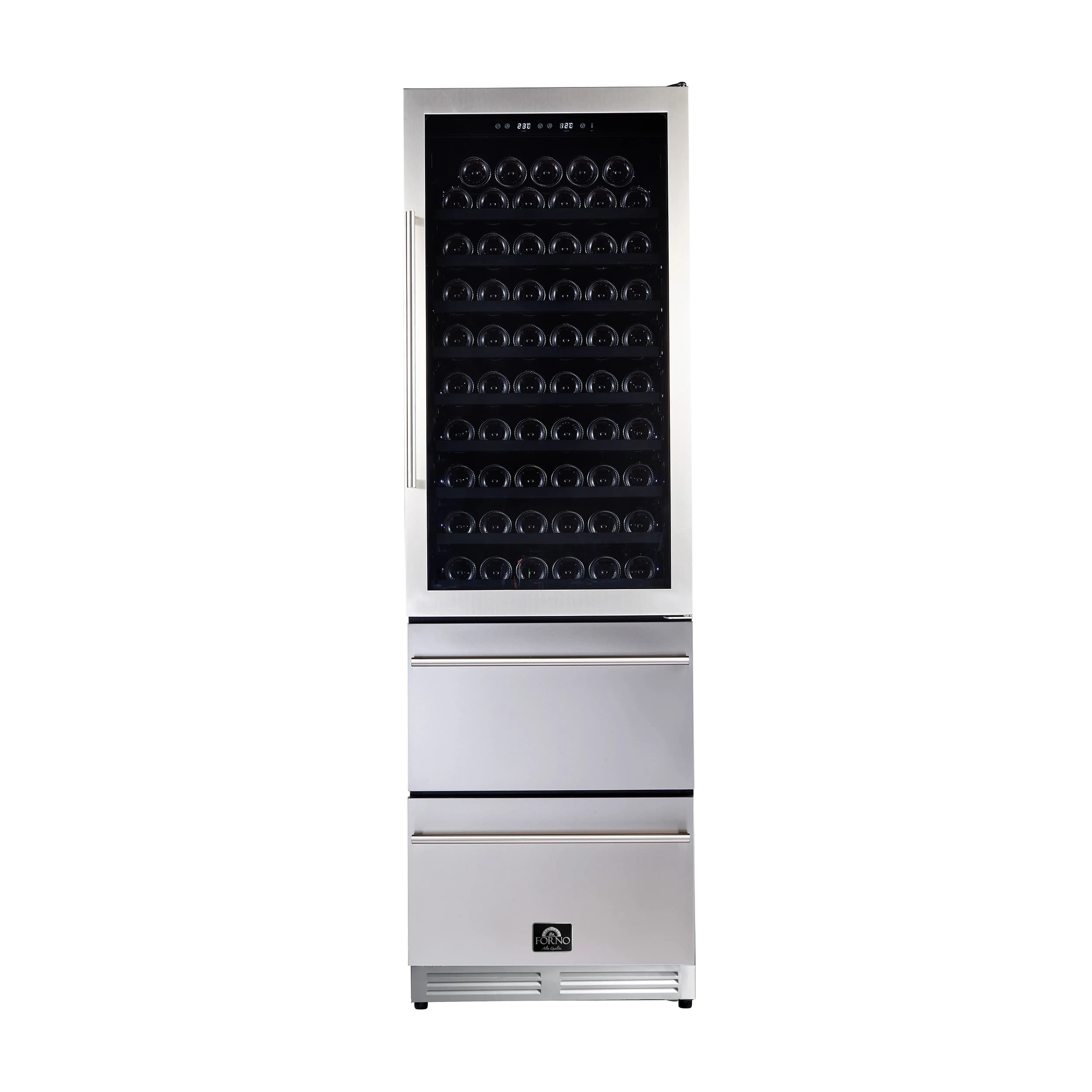 Azienda 24-Inch Dual Temperature Zone Wine Cooler, Up to 108 Bottles, Two Refrigerated Drawers, Adjustable Temperature Zones, Energy Efficient