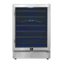 Bacchino 24 Inch Wine Cooler, Stainless Steel, with LED Lighting, Triple Glass Door, 51 Bottle Capacity, Built-In or Freestanding view 1