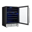 Bacchino 24 Inch Wine Cooler, Stainless Steel, with LED Lighting, Triple Glass Door, 51 Bottle Capacity, Built-In or Freestanding view 4