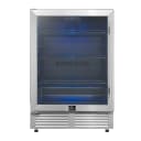 Frescolino 24 Inch Beverage Cooler, Stainless Steel, with LED Lighting, Triple Glass Door, 188 Can Capacity, Built-In or Freestanding view 1