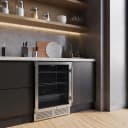 Frescolino 24 Inch Beverage Cooler, Stainless Steel, with LED Lighting, Triple Glass Door, 188 Can Capacity, Built-In or Freestanding view 11