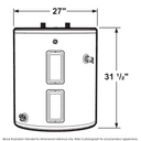 36 Gallon Top Port Lowboy Electric Water Heater view 15
