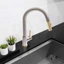 Autograph Edition Gemini Pull Down Single Handle Kitchen Faucet In Brushed Nickel And Champagne Bronze view 9