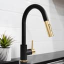 Autograph Edition Gemini Pull Down Single Handle Kitchen Faucet In Matte Black And Champagne Bronze view 2