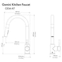 Autograph Edition Gemini Pull Down Single Handle Kitchen Faucet In Matte Black And Champagne Bronze view 10