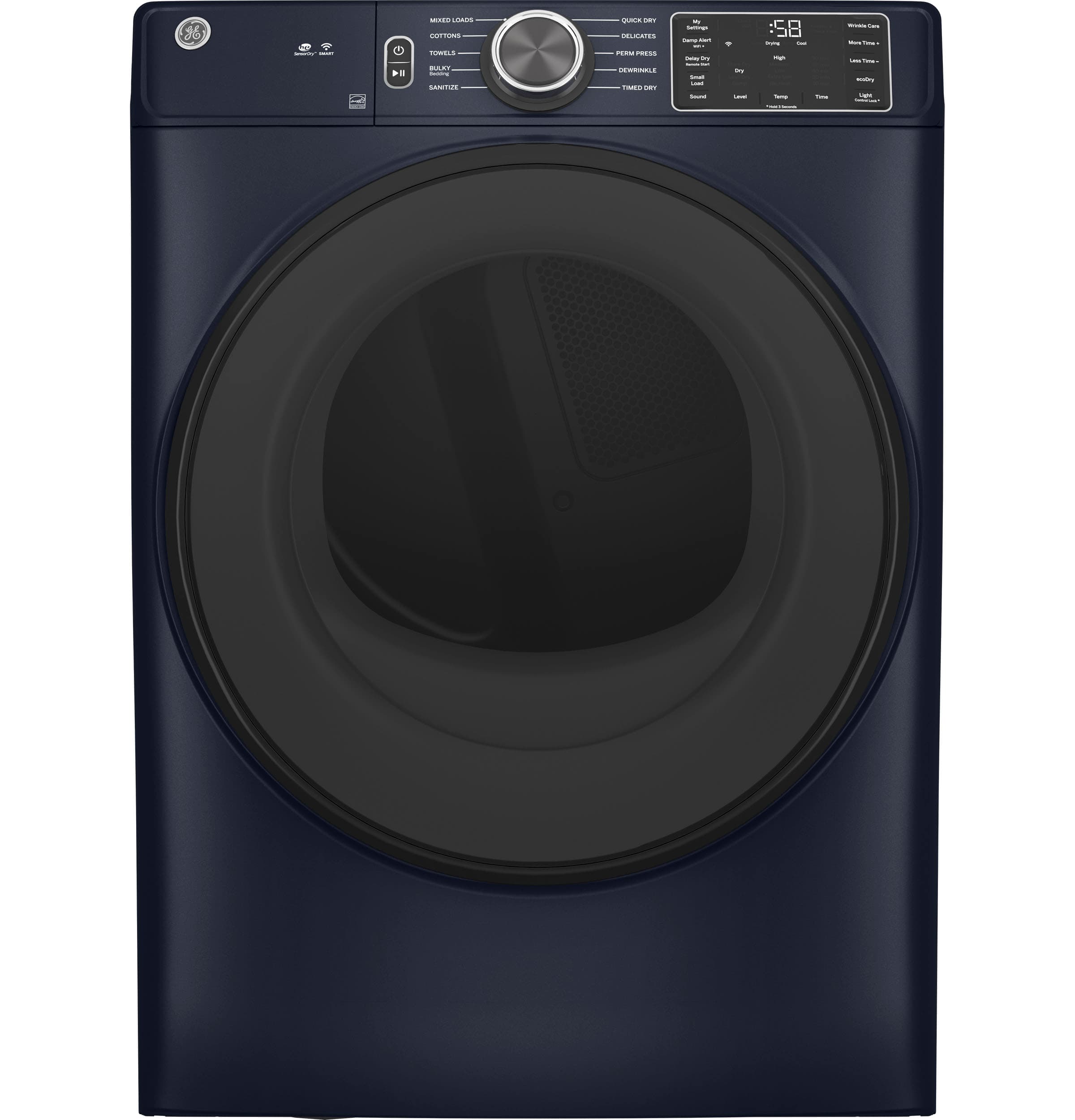 Ge® Energy Star® 7.8 Cu. Ft. Capacity Smart Front Load Electric Dryer With Sanitize Cycle