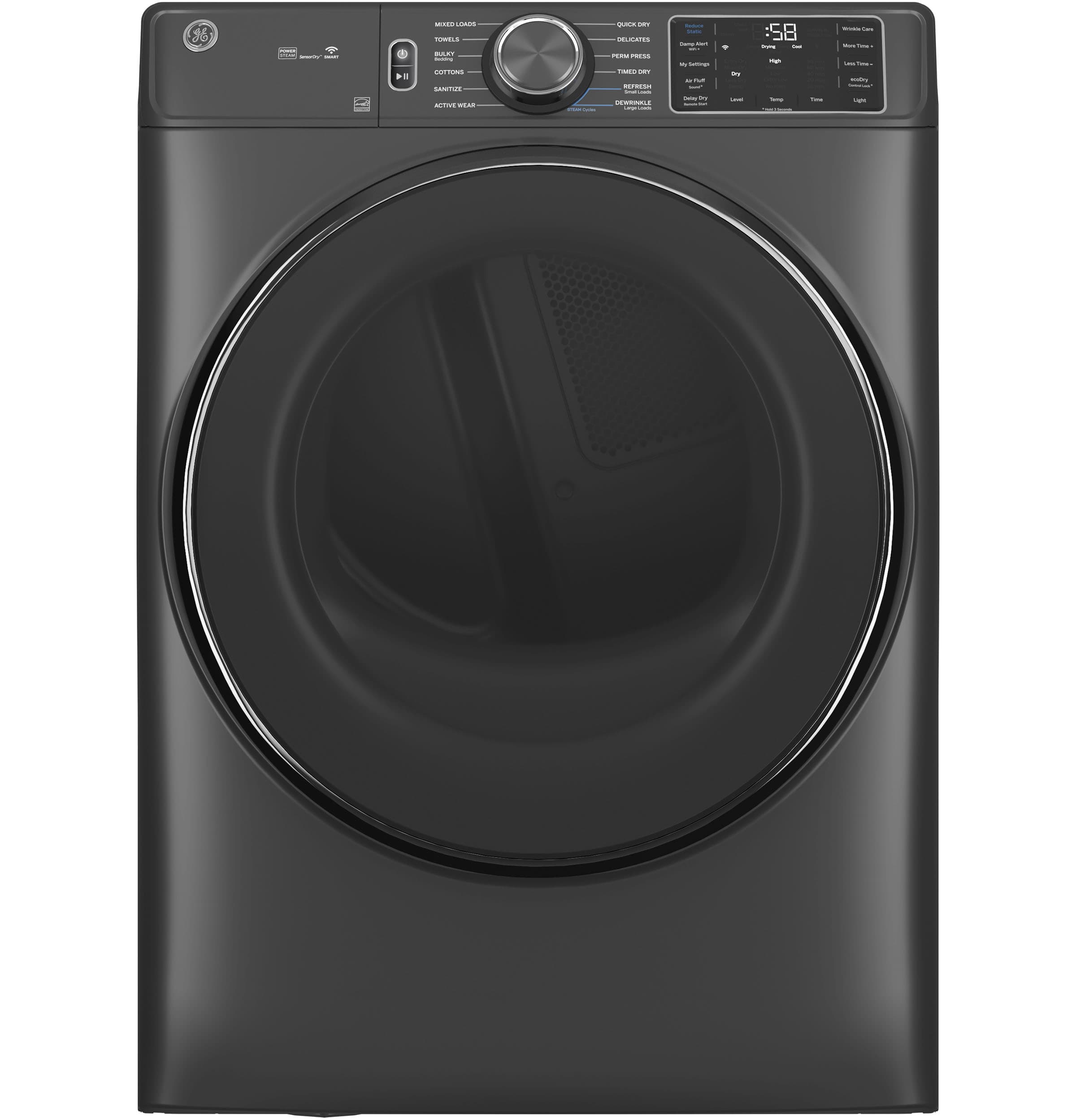 Ge® Energy Star® 7.8 Cu. Ft. Capacity Smart Front Load Gas Dryer With Steam And Sanitize Cycle