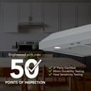 Glacier 36Inch 350 MAX Blower CFM 1.5 Sones Range Hood view 5
