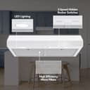 Glacier 36Inch 350 MAX Blower CFM 1.5 Sones White Range Hood view 2