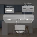 Glacier 42Inch 350 MAX Blower CFM 1.5 Sones Range Hood view 2
