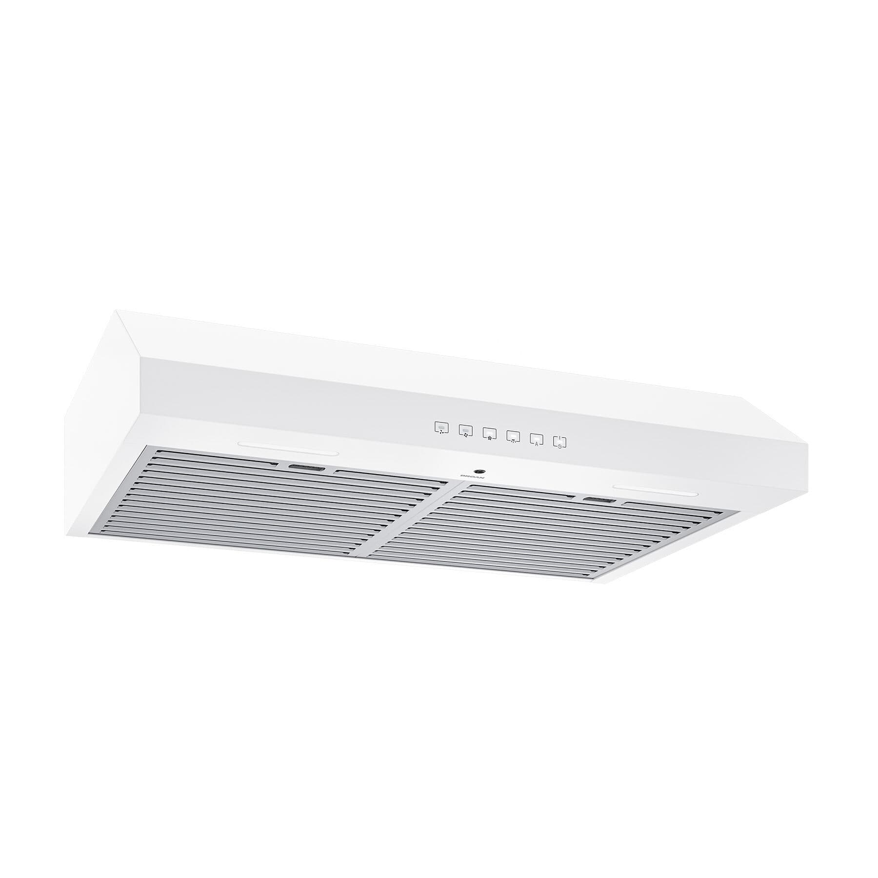 Glacier 30Inch 490 MAX Blower CFM 1.0 Sones White Range Hood