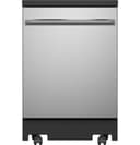 Ge® Energy Star® 24" Stainless Steel Interior Portable Dishwasher With Sanitize Cycle view 1