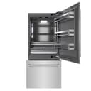 36 In. 19.8 Cu. Ft. Built-in Bottom Freezer Refrigerator With Water Dispenser And Ice Maker In Stainless Steel With Graphite Gray Interior view 1