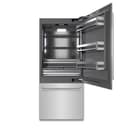 36 In. 19.8 Cu. Ft. Built-in Bottom Freezer Refrigerator With Water Dispenser And Ice Maker In Stainless Steel With Graphite Gray Interior view 3