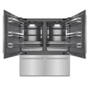 72 In. 39.6 Cu. Ft. French Door Built-in Bottom Freezer Refrigerator With Water Dispensers And Ice Makers In Stainless Steel With Graphite Gray Interior view 3