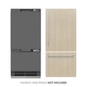 36 In. 19.8 Cu. Ft. Panel Ready Built-in Bottom Freezer Refrigerator With Water Dispenser And Ice Maker With Graphite Gray Interior view 2