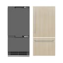 36 In. 19.8 Cu. Ft. Panel Ready Built-in Bottom Freezer Refrigerator With Water Dispenser And Ice Maker With Graphite Gray Interior view 5