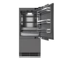 36 In. 19.8 Cu. Ft. Panel Ready Built-in Bottom Freezer Refrigerator With Water Dispenser And Ice Maker With Graphite Gray Interior view 7