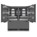 ZLINE 72 in. 39.6 cu. ft. Panel Ready French Door Built-In Bottom Freezer Refrigerator with Water Dispensers and Ice Makers with Graphite Gray Interior (GRBIT-72) view 1